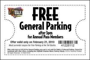 Universal-CityWalk-Free-parking-coupon Universal CityWalk Hollywood Free Parking Coupon